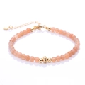 Adjustable strawberry crystal beaded bracelet with gold accents and lobster clasp - Sunstone