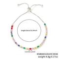 Rainbow crystal tennis bracelet with adjustable slider chain and multi-color zircons - 3mm White Gold Round Rainbow Stone