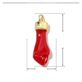 Detailed parameter chart for 30mm red enamel fist pendant made of copper and enamel - VH592-2-Red Enamel Fist