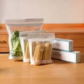 Kitchen food storage set with 65 double-seal PE bags for fresh fruits and vegetables - Double Zipper Thickened / [2 Med + 1 Large] Total 65pcs