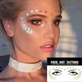 Metallic gold freckle temporary tattoos and star stickers for festive face makeup look - Style 7