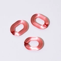 Three translucent pink acrylic oval open chain links for DIY jewelry making - 19.5*14.5mm / Deep Pink