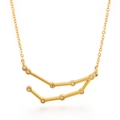 Golden titanium steel Capricorn constellation necklace with sparkling diamond accents - Capricorn