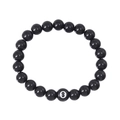 Fashionable black billiard number 8 beaded bracelet for men and women in obsidian style - 10MM Lucky Billiards Black 8