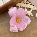 Elegant purple tulip flower hair clip with realistic gradient petals and yellow pistils - Light Purple