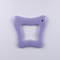 Purple square resin scraping tool with wavy edge and hanging hole for facial massage - Purple