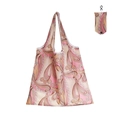 Foldable polyester shopping bag with pink heart paisley print and hook pouch - 16kg / 38*58cm / Paisley Pattern (XC-61)