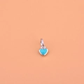 S925 silver heart pendant with light blue enamel finish for DIY jewelry making - Blue