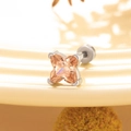 Orecchino con pietra color champagne a forma di stella e chiusura a vite in argento - Champagne (6MM Singolo)
