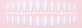 Macro shot of 24-piece matte white almond shape press-on nails on a plastic rack - Matte White (SDM-02)