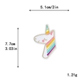 Unicorn embroidery patch with rainbow mane, 5.1x7.7cm DIY clothing decoration - GZ-2762 With Adhesive Backing