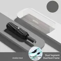 Obsidian black folding umbrella with reinforced double keel frame and UPF50+ sun protection - 16-Rib Fully Automatic Dual-Use / Obsidian Black