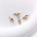 Detailed view of four 14K gold-plated conch pendants for DIY jewelry making and crafts - 1# Small Conch 5x12mm