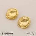 Pendientes dorados irregulares con diseño plisado y textura metálica lisa moderna - Estilo A (KE115151-KFC) / Dorado