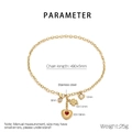 Specifiche della collana in acciaio dorato con pendenti a cuore rosso e quadrifoglio - Stile Cuore Rosso e Quadrifoglio (KN293082-SXSJ)