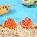 Miniature bright orange octopus resin figurines for micro landscape and beach decor - Octopus Pattern