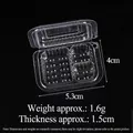 Transparent 3-compartment miniature food box for dollhouses, 5.3x4x1.5cm plastic container - Partitioned Empty Bento Box