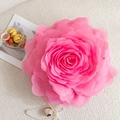 3D tulle rose pillow cover in soft pink fabric, luxurious floral cushion decoration - Rose Red (No Core)