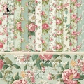 6x6 inch Peony floral scrapbooking paper pack with 12 vintage patterns for DIY crafts - R2327 24 Sheets