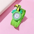 Kids slap watch with green silicone strap featuring a 3D toucan and leaf design - Parrot