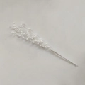Sparkling white glitter berry branch stem for Christmas tree decoration and winter floral DIY - White Stem
