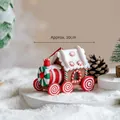 Gingerbread house train ornament with candy wheels for Christmas tree decor, size 10cm - Xmas Train Style A