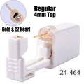 Einweg-Ohrlochpistole mit 4mm goldenem Herz-CZ-Stecker aus 316L chirurgischem Edelstahl - Gold 4mm Zirkonia Herz