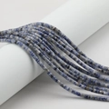 Strands of blue and white natural stone cylinder spacer beads for DIY jewelry making - Blue Spot Stone