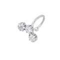Manchette d'oreille en argent avec trois étoiles en zircone étincelantes, vue à 45 degrés - Argenté