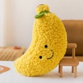 Morbido peluche a forma di banana gialla con faccina sorridente per decorazione - 23-25cm / Banana