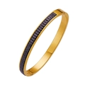 Elegant gold titanium steel bracelet with black textured inlay for women's luxury style - Wide Version / Gold + Black