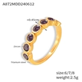 Elegant 18K gold-plated titanium steel ring with a 4.5mm purple zircon inlay - US 6 / Gold-Purple Zirconia