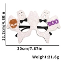 Occhiali di Halloween a fantasma con teschio arancione e misure mostrate di 20 cm - Scheletro BOO Fantasma