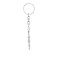 Silver metal keychain featuring a skull hand charm and lobster clasp on white background - Silver Medium