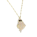 Ghost pendant necklace with colorful rhinestones on a gold-plated chain for Halloween - Iridescent Ghost