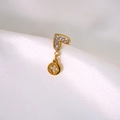 Golden heart earrings with white zircon accents and floral pendant on white satin - Heart White Zirconia Flower Pendant