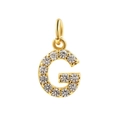 18k gold plated letter G pendant featuring micro-set sparkling cubic zirconia - Gold-G