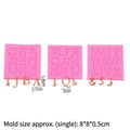 Stampo in silicone rosa per fondente con lettere maiuscole e minuscole per dolci - Stile 1# Set da 3 pezzi (17-731) / Rosa