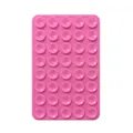 Pink rectangular silicone suction cup pad for mobile phone cases with 32 small grippers - Double-Sided Style (80-Suction Cup) / Pink