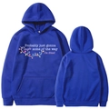 Blue Jingle Some Of The Way I'm Tired hoodie with colorful Christmas bulb prints - S / Blue