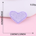Self-adhesive purple heart embroidery patch 2.6cm size for DIY garment accessories - Hot Melt Adhesive / Violet