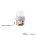 Contenitore portatile doppio strato 150ml+150ml per yogurt e insalata bianco con laccio - 150+150ml