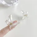 Mini iridescent butterfly hair claws in clear acrylic with a holographic finish - 76 Iridescent Small Butterfly (1pc)