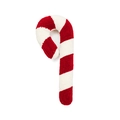 Weihnachts-Zuckerstangen-Plüschkissen mit rot-weißen Streifen aus strukturiertem Bouclé - Weihnachtszuckerstange / 20*50cm (Mit Füllung)