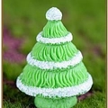 Miniature Christmas tree figurine for micro landscape decor, green and white frosted ornament variant. - Large Light Color No. 2