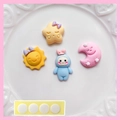 3D resin cartoon DIY charms including star sun and moon characters with adhesive pads - Baby Series 4Pcs Set (With Adhesive)
