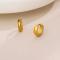 Orecchini a cerchio minimalisti in acciaio inossidabile placcato oro 18K con design smussato - Superficie Inclinata / Oro