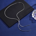 Elegant silver flat snake bone chain necklace with adjustable round sliding buckle closure - Pull-out Style (70cm) / Steel