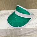 Green transparent sun visor with white elastic band for UV protection and summer wear - Green