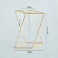 Vaso in vetro con cornice geometrica in metallo dorato per decorazione domestica - Vaso a Rombo Corto / Oro